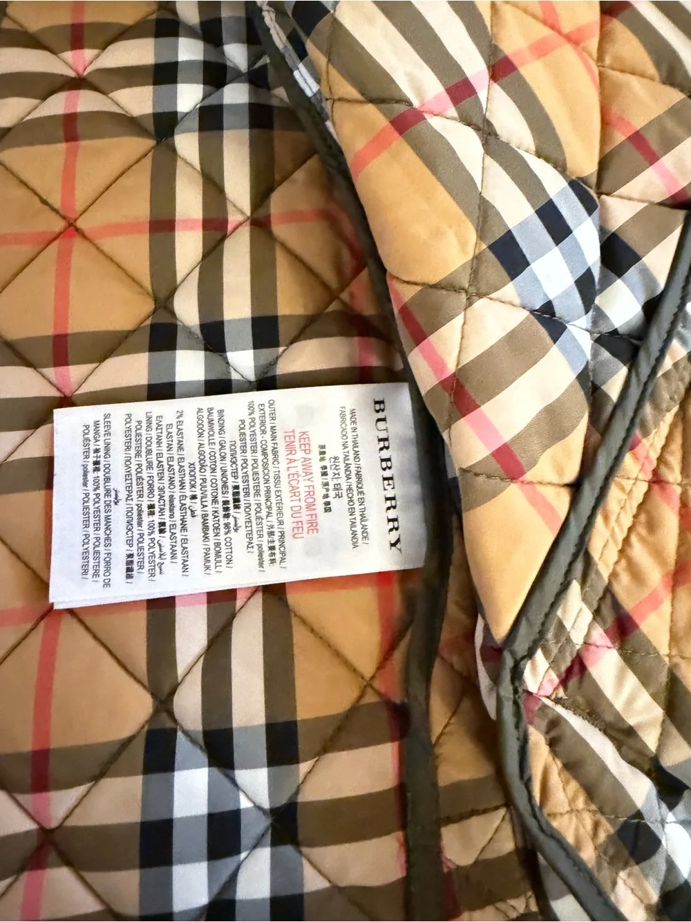 Burberry Quilted Olive Green Lightweight Jacket